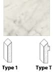 Kuehn Bevel Edge Moldings, Type 1 6696, Carrara Bianco Etchings 12' x 1-9/16" x 5/16"