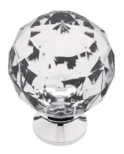 Liberty Design Facets Series 1-3/16" (30 mm) Diameter Chrome/ClearKnob, - P30101-CHC-C