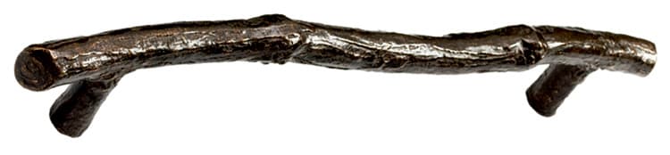 Cast Bronze Mountain, Cast Bronze Twig Pulls 12" c/c, Antique Bronze Finish