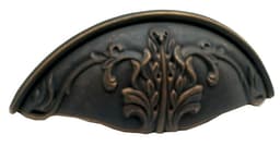 Corinthian Series, Solid Brass Cup Pulls 3" c/c, Ancient Bronze Finish