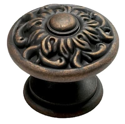 Schaub Corinthian Series Ancient Bronze 1-3/8" (35 mm) Diameter Knob, - 870-ABZ