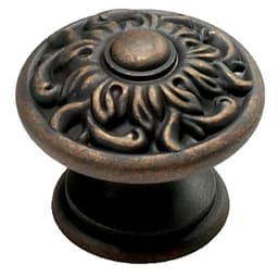 Schaub Corinthian Series Ancient Bronze 1-3/8" (35 mm) Diameter Knob, - 870-ABZ