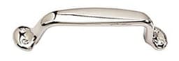 Traditional Series, Solid Brass Pulls 4" c/c, Polished Nickel Finish