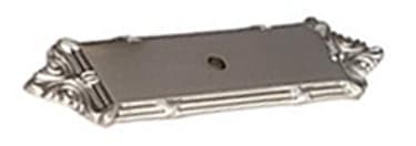 Schaub Versailles Backplate/Knobs 4-1/4" (108mm) Long Satin Nickel, 761-15