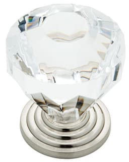 Liberty Design Facets Series 1-7/16" (36.5 mm) Diameter Satin Nickel/ClearKnob, - P23944W-116-C