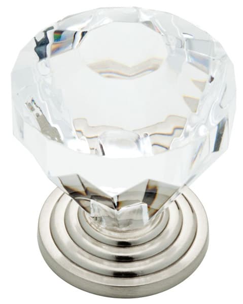 Liberty Design Facets 1-7/16" (36.5 mm) Diameter Satin Nickel/ClearKnob, P23944W-116-C