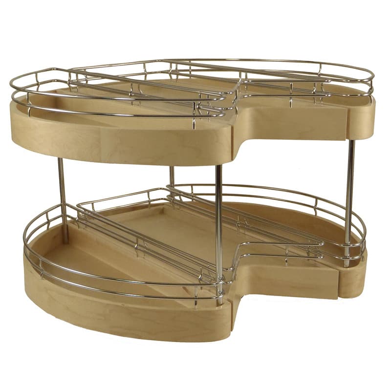 Omega National 30" D Kidney Lazy Susan, Dependently Rotating 2 Shelves - T8730K99DCBCFMNL5