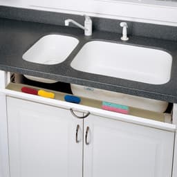 Rev-A-Shelf 6542 Series White 14"L x 1-11/16"D x 3-15/16"H x Sink Tip Out Tray, No Tab Stop - 6542-14-11-4