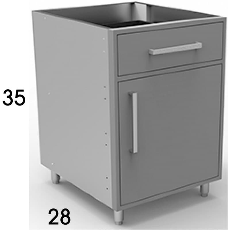 Endurance Series Base Cabinets Outdoor Cabinetry, Black 18"W x 28"D x 35"H - Wolf 3033480