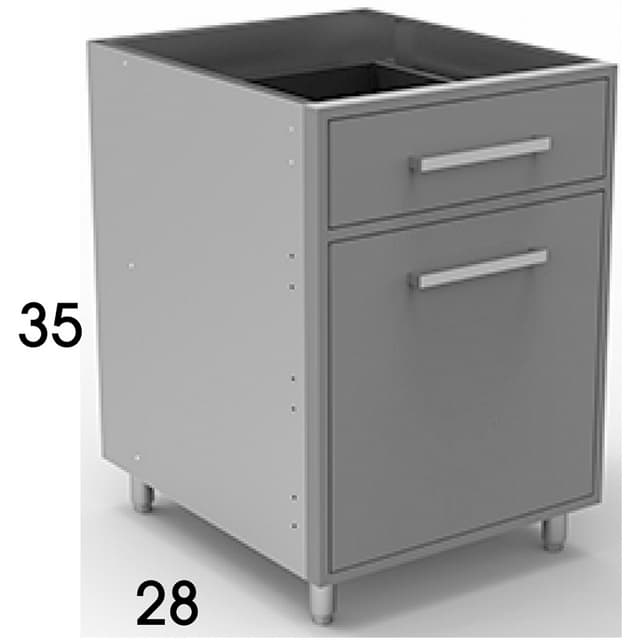 Base Wastebasket Cabinet,  White