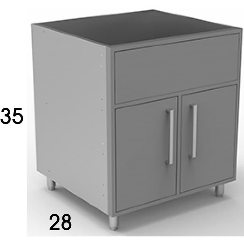 Endurance Series Sink Base Cabinets Outdoor Cabinetry, Black 36"W x 28"D x 35"H - Wolf 3031065