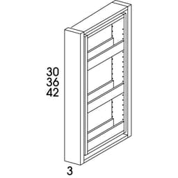 Classic Series Base Spice Rack Pull Out Dartmouth Door Style, 23"W x 3"D x 30"H