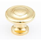 Schaub Traditional Designs Polished Brass 1-1/4" (32 mm) Diameter Knob, 703-03
