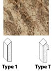 Kuehn Bevel Edge Moldings, Type T 3547 Lapidus Brown, Radiance 12' x 1-9/16" x 5/16"