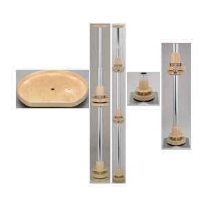 Rev-A-Shelf LD-4BW-241 32" D Banded Wood D-Shape Lazy Susan Independently Rotating Drilled Trays, Bulk Packs, LD-4BW-241-32-8