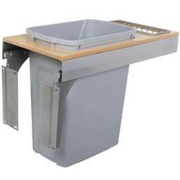 Knape and Vogt TSC 11-1/2" Birch 1-35 Quart Top-Mount Waste Pullout with Platinum Bin and Soft-Close Slides, TSC12-1-35PT