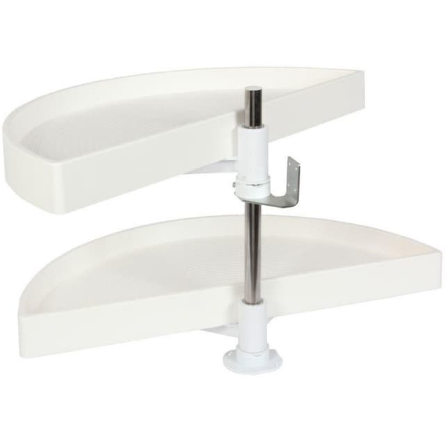 Knape and Vogt PHM Series Half Moon Lazy Susan Set, Both Trays Pivot, 2 Tray
