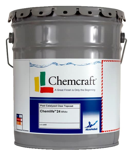 Chemlife 24 Plus White CV Pigmented Topcoat, Low Gloss, 1 Gallon