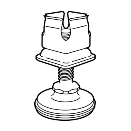 Table Leg Glides Zinc, For 1" Square Table Legs
