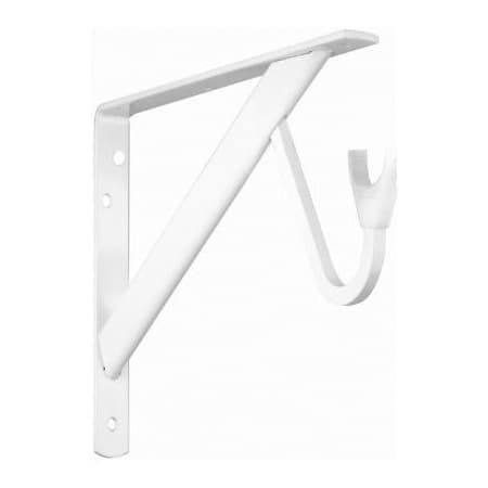 KV Closet-PRO HD 12-11/16" Round Closet Rod and Shelf Bracket, White, RP-0495-WT