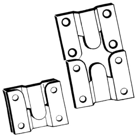 Interlocking Panel Assembly Hardware Flushmount Hangers 1-1/2" x 1-3/4" - 50 Sets