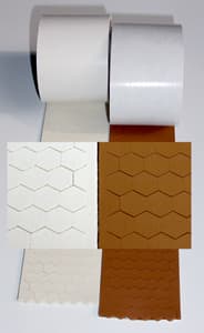 Urethane Foam Bumpers Hex Shaped 3/8" Diameter, 1/8" Thickness, Brown - 5000 Box Qty