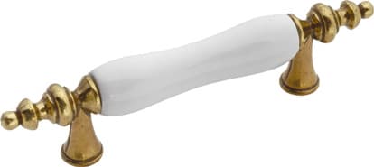 Hickory Hardware Tranquility Pull 3" (76 mm) Center to Center, White/Lancaster Hand Polished, P703-W