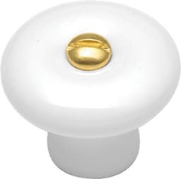 Belwith Keeler English Cozy Series White 1-1/4" (32 mm) Diameter Knob, - P7-W