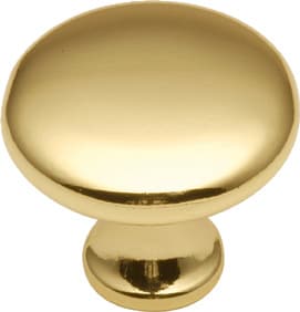 Belwith Keeler Conquest Series Polished Brass 1-1/8" (29 mm) Diameter Knob, - P14255-3