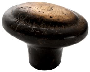Schaub Ovale Antique Bronze 1-7/8" (48 mm) Diameter Knob, 782-AZ