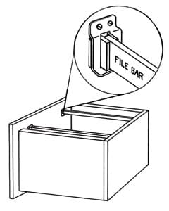 Kinetron Pendaflex Hanging Rail Bracket, Zinc, KHFB-FL-ZC