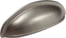 3" Traditional Designs Cup Pull, Distressed Nickel, 3-3/4" Length