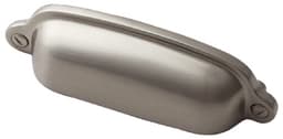 Traditional Series, Solid Brass Cup Pulls 3" c/c, Satin Nickel Finish