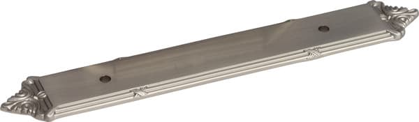 Schaub Versailles Backplate/Pull 3-3/4" (95mm) Center to Center Satin Nickel, 763-15