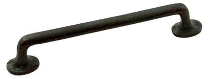 Cast Bronze Mountain, Solid Bronze Pulls 6" c/c, Verde Imperiale Finish
