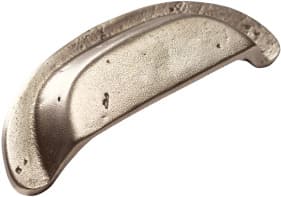 Cup Pull, 3-1/2" (89 mm) Center to Center - Antique Silver, Cast Bronze Mountain by Schaub | 775-AS