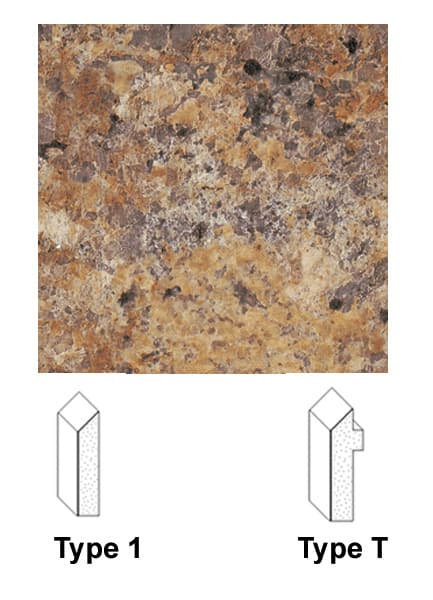 Kuehn Bevel Edge Moldings, Type 1 7732, Butterum Granite Matte 12' x 1-9/16" x 5/16"