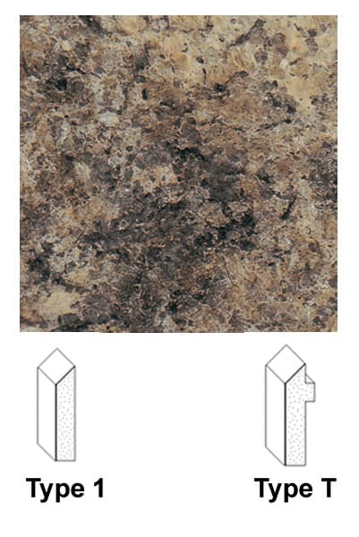 Kuehn Bevel edge moldings Jamocha Granite Sparkle
