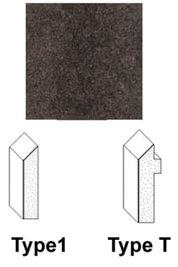Kuehn Bevel Edge Moldings, Type 1 3450, Mineral Jet Artisan 12' x 1-9/16" x 5/16"