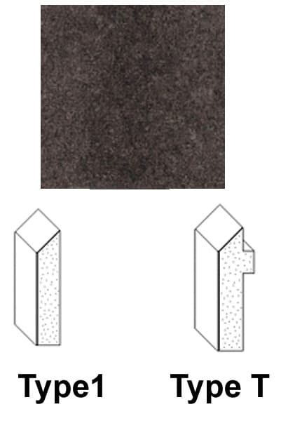 Kuehn Bevel Edge Moldings, Type 1 3450, Mineral Jet Artisan 12' x 1-9/16" x 5/16"