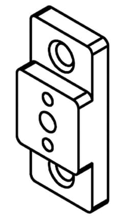 Drawer Slide Spacers Heavy-Duty Nylon Brackets, Rectangular 3/8", Almond