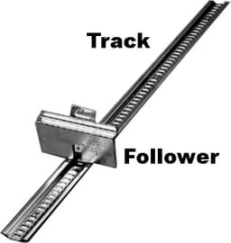 26" Card Index Follower Track, 2-1/4" x 1/4", Anochrome