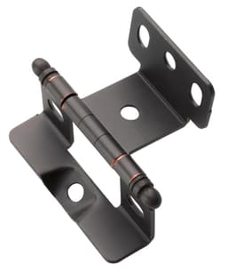 Amerock Free Swinging Inset Non-Mortise Ball Tip Hinge, Screw-on Flat Black - PK3175TBFB