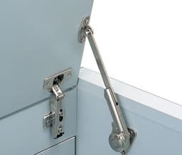 Left Hand Adjustable Soft-Down Lid Stay, Nickel-Plated
