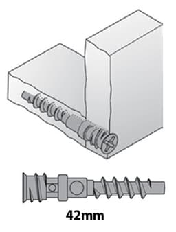 6mm x 42mm Double Locking Connecting Screw, Zinc