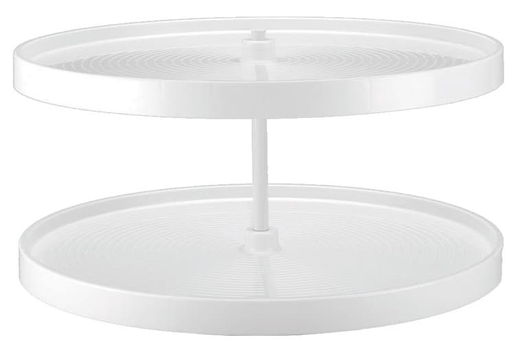 Shaft Bottom Mount Hardware or White Polymer Full Circle 2-Shelf Lazy Susans, LD-20BM2-04-5
