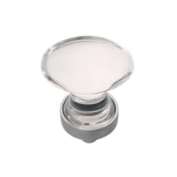 PRO LUXE Zen Series Glass/Satin Nickel 1-1/4" (32 mm) Diameter Knob, - SZ54GLSN