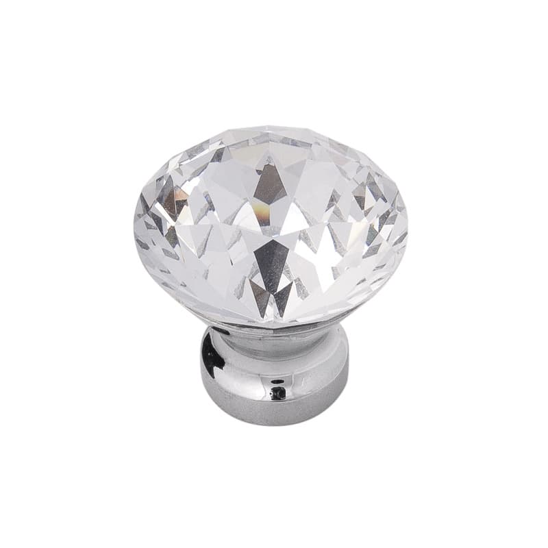PRO LUXE Zen Series Glass/Chrome 1-1/4" (32 mm) Diameter Knob, - SZ47GLCH