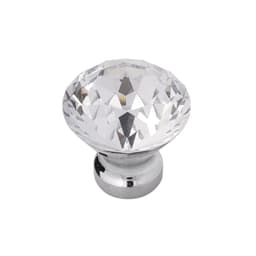 PRO LUXE Zen Series Glass/Chrome 1-1/4" (32 mm) Diameter Knob, - SZ47GLCH
