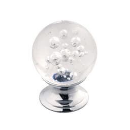 PRO LUXE Zen Series Glass/Chrome 1-1/4" (32 mm) Diameter Knob, - SZ48GLCH